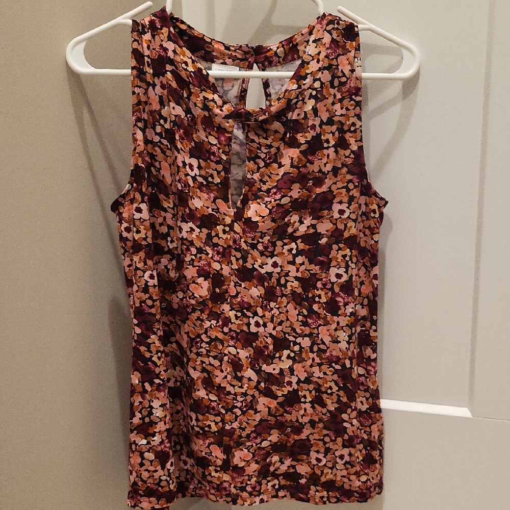 Brand New Lascana Pink and Orange Sleeveless Blouse with Keyhole Detail Size 0/2
